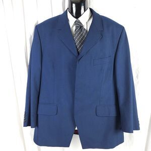 Alexandre London Mens 42R Navy Single Vent Blazer Sports Coat England Tailored